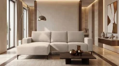 OTTO home Ecksofa »Tournon L-Form, Breite 232 cm, Breitcord« Designsofa im nordischen Stil, Wellenunterfederung, Metallfüße