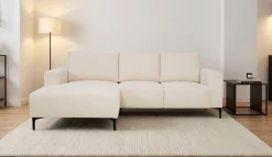 OTTO home Ecksofa »Tournon L-Form, Breite 232 cm, Breitcord« Designsofa im nordischen Stil, Wellenunterfederung, Metallfüße
