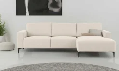 OTTO home Ecksofa »Tournon, L-Form, Breite 262 cm, Webstoff, Chenille« Designsofa im nordischen Stil, Wellenunterfederung, Metallfüße