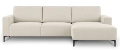 OTTO home Ecksofa »Tournon, L-Form, Breite 262 cm, Webstoff, Chenille« Designsofa im nordischen Stil, Wellenunterfederung, Metallfüße