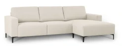 OTTO home Ecksofa »Tournon, L-Form, Breite 262 cm, Webstoff, Chenille« Designsofa im nordischen Stil, Wellenunterfederung, Metallfüße