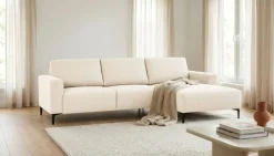 OTTO home Ecksofa »Tournon, L-Form, Breite 262 cm, Webstoff, Chenille« Designsofa im nordischen Stil, Wellenunterfederung, Metallfüße