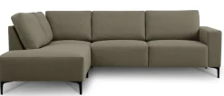 OTTO home Ecksofa »Tournon, L-Form, Breite 256 cm, Webstoff, Chenille« Designsofa im nordischen Stil, Wellenunterfederung, Metallfüße