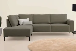 OTTO home Ecksofa »Tournon, L-Form, Breite 256 cm, Webstoff, Chenille« Designsofa im nordischen Stil, Wellenunterfederung, Metallfüße