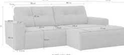 OTTO home Ecksofa »Turnon, Lounge-sofa, Breite 221 cm« Chenille, mit Knopf- und Doppelsteppung, elegantes Aussehen