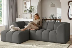 OTTO home Ecksofa »TUURE L-Form, Verlässliche Qualität, moderne Steppung, Breite 255cm« Bubble Optik, moderne Steppung, hoher Sitzkomfort, Wellenunterfederung
