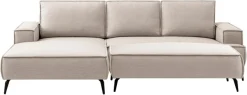 OTTO home Ecksofa »TVINNU Leinenoptik, L-Form, 275 cm, mit Hocker« stellbar zum Schlafsofa (Krokodilverbinder)