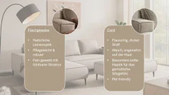 OTTO home Ecksofa »TVINNU Leinenoptik, L-Form, 275 cm, mit Hocker« stellbar zum Schlafsofa (Krokodilverbinder)