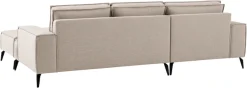 OTTO home Ecksofa »TVINNU Leinenoptik, L-Form, 275 cm, mit Hocker« stellbar zum Schlafsofa (Krokodilverbinder)
