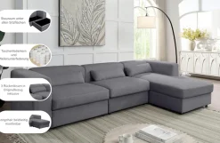 OTTO home Ecksofa »Uno, L-Form, Breite: 307cm« beidseitig montierbarem Longchair,mit Taschenfederkern, in Cord