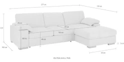 OTTO home Ecksofa »Ventura L-Form« wahlweise mit Schlaffunktion und Schlaffunktion/Bettkasten