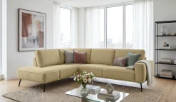 OTTO home Ecksofa »Vosby« 260 cm, Chenille,mit dekorativer Kedernaht, Wellenunterfederung