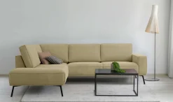 OTTO home Ecksofa »Vosby« 260 cm, Chenille,mit dekorativer Kedernaht, Wellenunterfederung