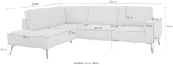 OTTO home Ecksofa »Vosby« 260 cm, Chenille,mit dekorativer Kedernaht, Wellenunterfederung