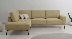 OTTO home Ecksofa »Vosby« 260 cm, Chenille,mit dekorativer Kedernaht, Wellenunterfederung