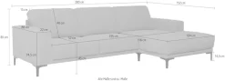 OTTO home Ecksofa »Xander, L-Form« Breite 280 cm, Soft-Touch Chenille, schwarze Metallfüße