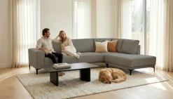 OTTO home Ecksofa »Xander, L-Form« Breite 289 cm, Webstoff, Soft-Touch Chenille, schwarze Metallfüße