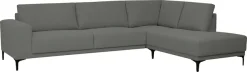 OTTO home Ecksofa »Xander, L-Form« Breite 289 cm, Webstoff, Soft-Touch Chenille, schwarze Metallfüße