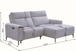 OTTO home Ecksofa »YELLIA L-Form,227cm - elektrische Relaxfunktion« USB A/C, HR-Schaumstoff im Sitz, Webstoff
