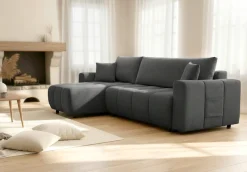 OTTO home Ecksofa »YLVAA L-Form, 241 cm - OTTO. Verlässliche Qualität.« Schlaffunktion (132/200), Bettkasten, Feinstruktur-Bezug
