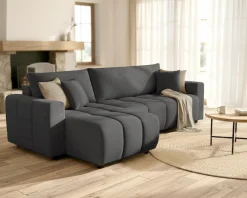 OTTO home Ecksofa »YLVAA L-Form, 241 cm - OTTO. Verlässliche Qualität.« Schlaffunktion (132/200), Bettkasten, Feinstruktur-Bezug