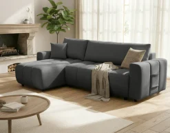 OTTO home Ecksofa »YLVAA L-Form, 241 cm - OTTO. Verlässliche Qualität.« Schlaffunktion (132/200), Bettkasten, Feinstruktur-Bezug