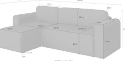 OTTO home Ecksofa »Zacharia wahlweise Schlafsofa mit Bettkasten, B/T/H 250/166/86 cm« L-Form mit Wellenunterfederung, Recamiere beidseitig montierbar