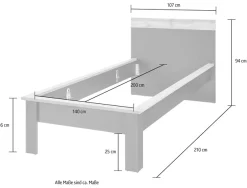 OTTO home Einzelbett »WESTMINSTER Bett im Landhausstil, Doppelbett, Bettgestell« in verschiedenen Farben verfügbar, Liegefläche 90/140/180x200 cm