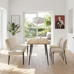 OTTO home Essbank »Frida« Federkern, pflegeleichtem Velours oder Webstoff Bezug, Breite 160 cm