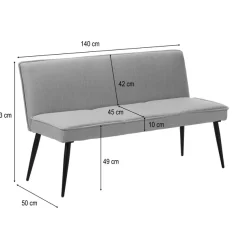 OTTO home Essbank »Ianna« schwarze Metallbeine, pflegeleichtem Webstoff Bezug, Breite 140 cm