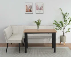 OTTO home Essbank »Ianna« schwarze Metallbeine, pflegeleichtem Webstoff Bezug, Breite 193 cm