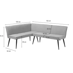 OTTO home Essbank »Ianna« schwarze Metallbeine, pflegeleichtem Webstoff Bezug, Breite 193 cm