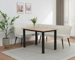 OTTO home Essbank »Ianna« schwarze Metallbeine, pflegeleichtem Webstoff Bezug, Breite 193 cm