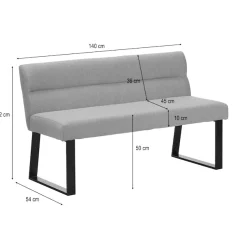OTTO home Essbank »Ivanna« schwarze Metallbeine, pflegeleichtem Webstoff Bezug, Breite 140 cm