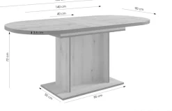 OTTO home Essgruppe »Basel, Tischgruppe mit 4 Stühlen, Esstisch ausziehbar 140 - 180 cm« Set, Otto's DAUERTIEFPREIS, 5 Stk. tlg. BESTSELLER, Sitzgruppe, Tisch, Stühle, ovale Tischplatte, Säulentisch