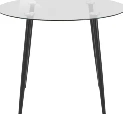OTTO home Essgruppe »Danny-Malio« Set, Set 100 cm, 5 Stk. tlg. Glastisch 100x100 cm mit 4 Stühlen (Veloursstoff), Gestell aus Metall
