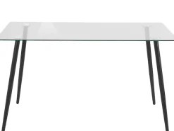 OTTO home Essgruppe »Danny-Miller« Set, Set 140 cm, 5 Stk. tlg. Glastisch 140x80 cm mit 4 Stühlen (Cord), Gestell aus Metall