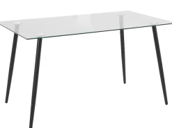 OTTO home Essgruppe »Danny-Miller« Set, Set 140 cm, 5 Stk. tlg. Glastisch 140x80 cm mit 4 Stühlen (Cord), Gestell aus Metall