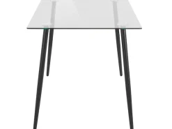 OTTO home Essgruppe »Danny-Miller« Set, Set 140 cm, 5 Stk. tlg. Glastisch 140x80 cm mit 4 Stühlen (Cord), Gestell aus Metall