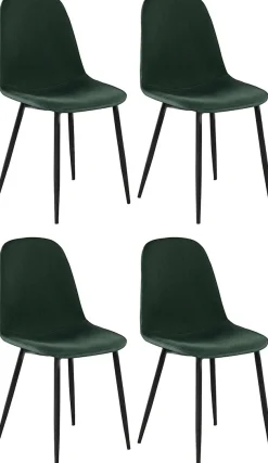 OTTO home Essgruppe »Danny-Miller« Set, Set 100 cm, 5 Stk. tlg. Glastisch 100x100 cm mit 4 Stühlen in Cord, Gestell aus Metall