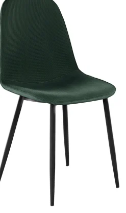 OTTO home Essgruppe »Danny-Miller« Set, Set 100 cm, 5 Stk. tlg. Glastisch 100x100 cm mit 4 Stühlen in Cord, Gestell aus Metall