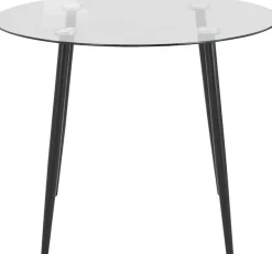 OTTO home Essgruppe »Danny-Miller« Set, Set 100 cm, 5 Stk. tlg. Glastisch 100x100 cm mit 4 Stühlen in Cord, Gestell aus Metall