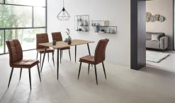 OTTO home Essgruppe »Dino + Lima« 5 Stk. tlg. Set, 5-tlg, Tisch in Eiche Optik und 4 Esszimmerstühlen