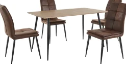 OTTO home Essgruppe »Dino + Lima« 5 Stk. tlg. Set, 5-tlg, Tisch in Eiche Optik und 4 Esszimmerstühlen