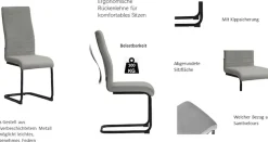 OTTO home Essgruppe »Elbach« Set, 5 Stk. tlg. ausziehbar 120-160 cm, Hochglanz, Tischgruppe Freischwinger