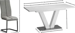 OTTO home Essgruppe »Elbach« Set, 5 Stk. tlg. ausziehbar 120-160 cm, Hochglanz, Tischgruppe Freischwinger