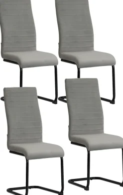 OTTO home Essgruppe »Elbach« Set, 5 Stk. tlg. ausziehbar 120-160 cm, Hochglanz, Tischgruppe Freischwinger