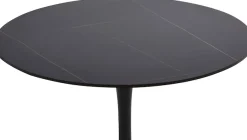 OTTO home Essgruppe »Freya« Set, 4 tlg. runder Esstisch 90 cm in Sinterstein, Black Copper mit 3 Samtstühlen