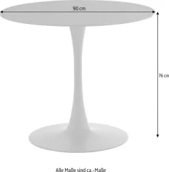 OTTO home Essgruppe »Freya« Set, 4 tlg. runder Esstisch 90 cm in Sinterstein, Black Copper mit 3 Samtstühlen