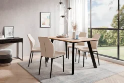 OTTO home Essgruppe »Genf Tischgruppe, Esstisch plus 4 Stühle« Set, Otto's DAUERTIEFPREIS, 5 Stk. tlg. Küchentisch, 4 Stühle, moderne Tischplatte in eiche/schwarz